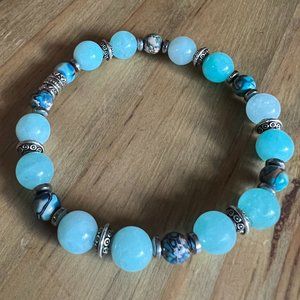 Dyed Jade + Imperial Jasper Crystal Bracelet